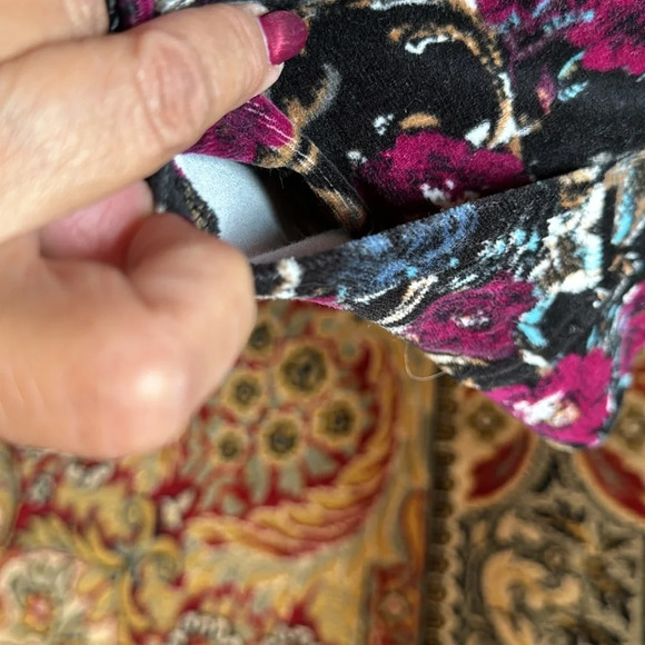 💋 Karen Scott zip up Velour Jacket Size L 💋 - Picture 4 of 10